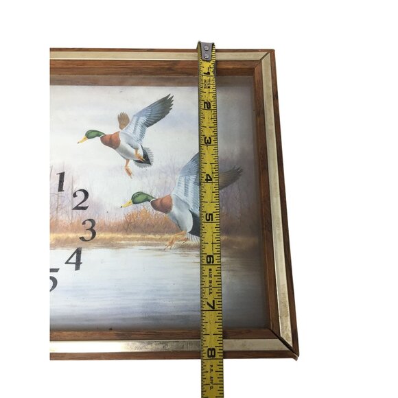 Elgin "Birds Landing" Wood Framed Battery Operated Rectangular Wall Clock - Picture 6 of 6
